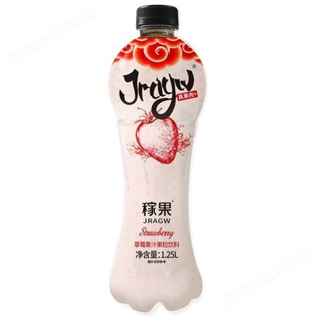 草莓果汁果粒饮料1.25L果肉果味饮料低脂减糖