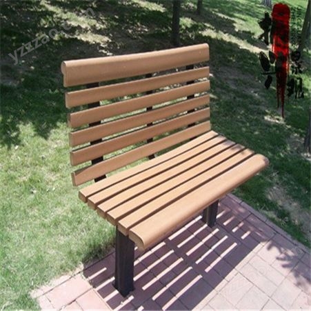 【高质量】户外铸铁公园椅黄色木条组合铁木休闲椅厂家