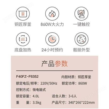 九阳（Joyoung）F40FZ-F6352 电饭煲4L