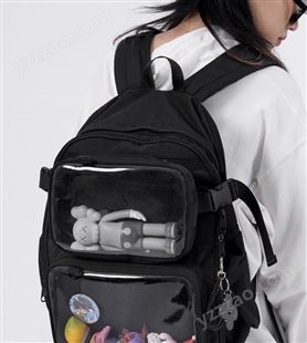 双肩包女大学生书包初中小众设计背包女大容量机能双肩包厂家