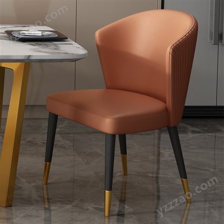 轻奢现代简约家用皮餐椅  意式白蜡木网红贝壳椅-JJ015