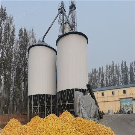 小麦存储仓 玉米钢板仓 饲料镀锌饲料塔焊接组装
