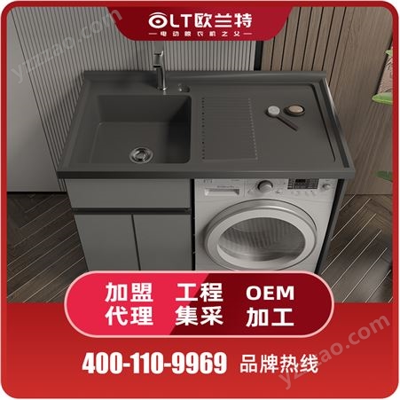 欧兰特 阳台洗衣机柜 现代极简风格 全铝 实木 岩板材质 专业定制厂家