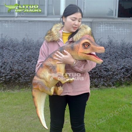 仿真恐龙手偶景区暖场气氛道具手持玩偶恐龙造型动物
