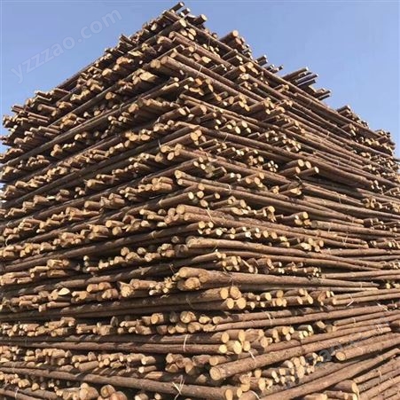 建亿建筑 防护杉木杆 结构细致 色泽度较好 木质纹路清晰