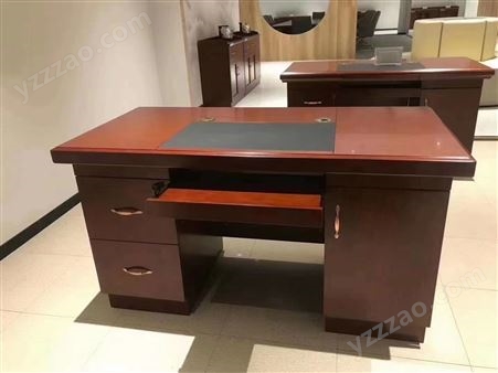 批发办公桌职员台老师桌学校单位实木贴皮胡桃色老板桌电脑桌