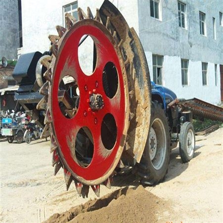 农业灌溉水渠开沟机 拖拉机带圆盘齿轮开槽机 工程电缆挖沟机