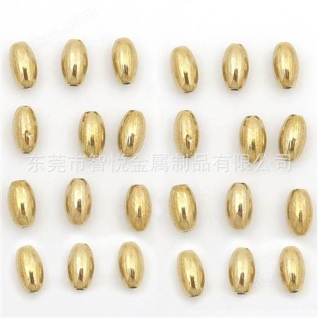 黄铜注塑倒模实心橄榄型通孔圆珠DIY手串常用隔珠半成品配件订购