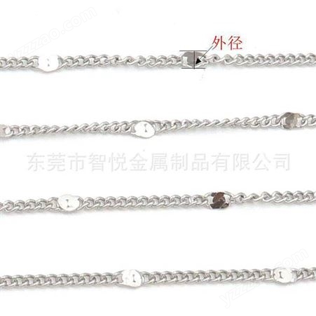 不锈钢侧身间圆点锁骨元宝链流行钛钢首饰半成品链条配件来样订购