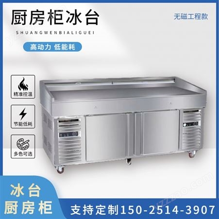 2.55 米冰台冰台展示柜 商用厨房用 水产鱼肉冷冻冷藏 立式 2550×800×800