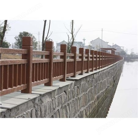 水泥仿木护栏河道公园新农村建设户外栏杆河边栅栏混凝土定制围栏