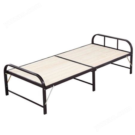 钢塑两折床吹塑折叠行军床军绿便携式免安装救灾床客房午休床