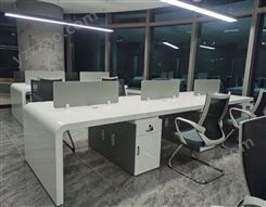 上海办公家具白色烤漆订制员工办公桌子现代简约开放式职员电脑桌JY-WQ-291